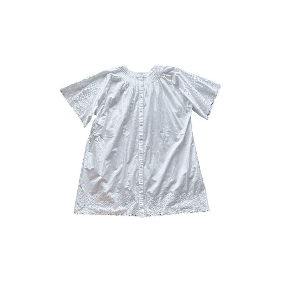 J. Crew White Eyelet Button-Front Shirt Dress - Picture 3 of 7